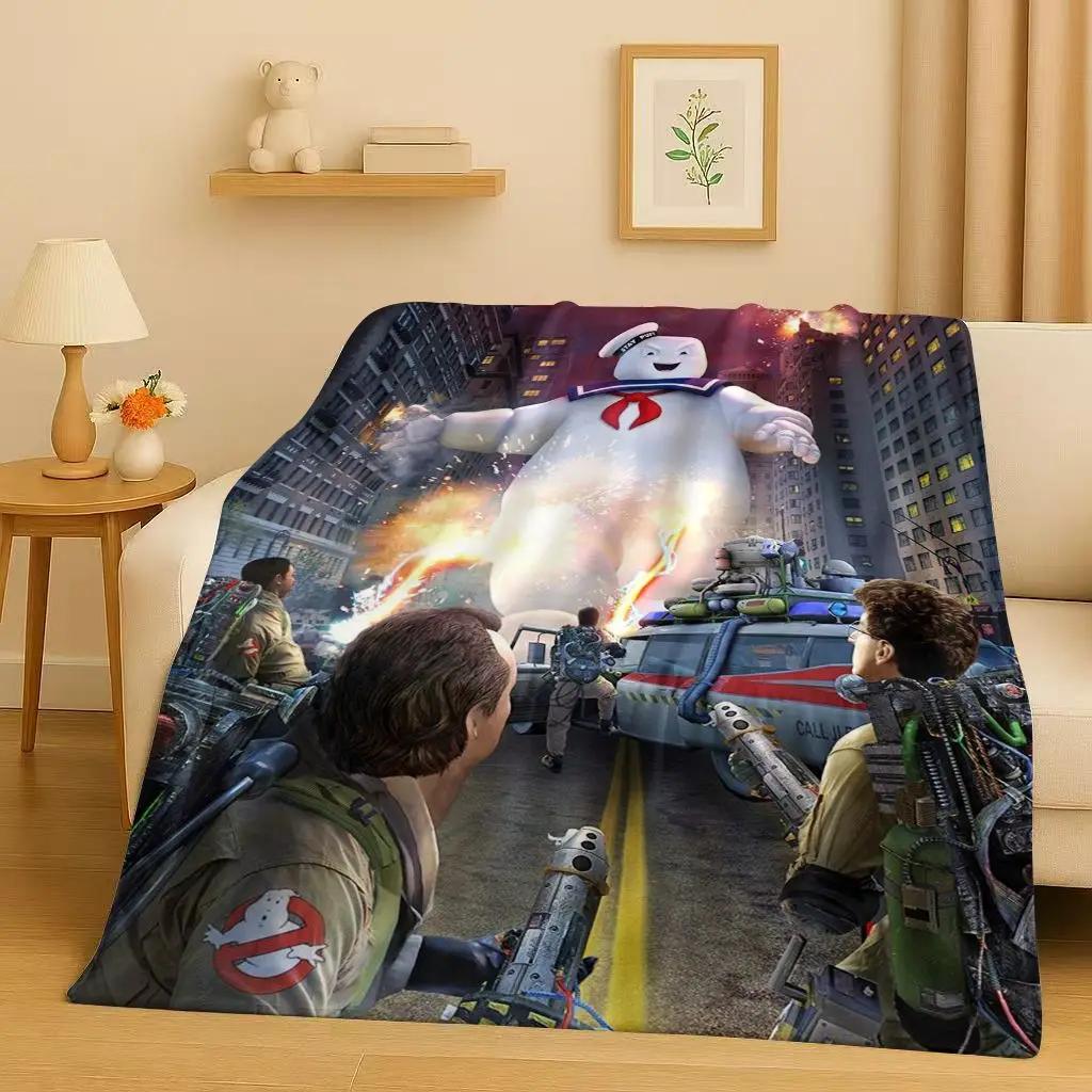 3D Horrorfilm G-Ghostbusters Cartoon Flanelldecke, Ultraweiche Warme Plüschdecke für Zuhause Schlafzimmer Bett Sofa Abdeckung Büro Kinder