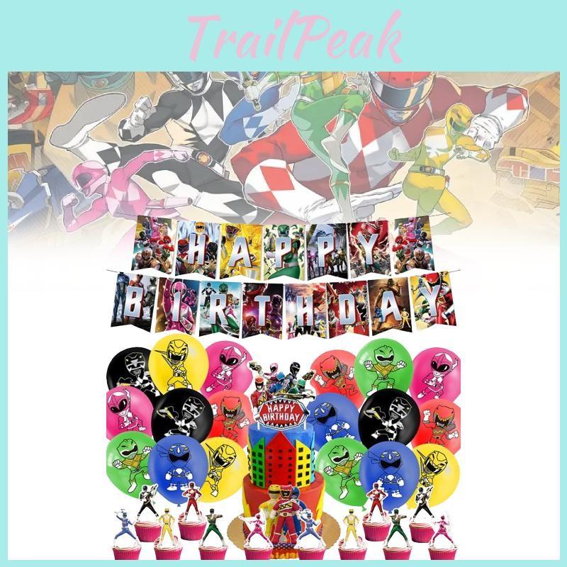 Theme Rangers Power Party Supplies Decoration Banner Balloons Cake Cupcake Set