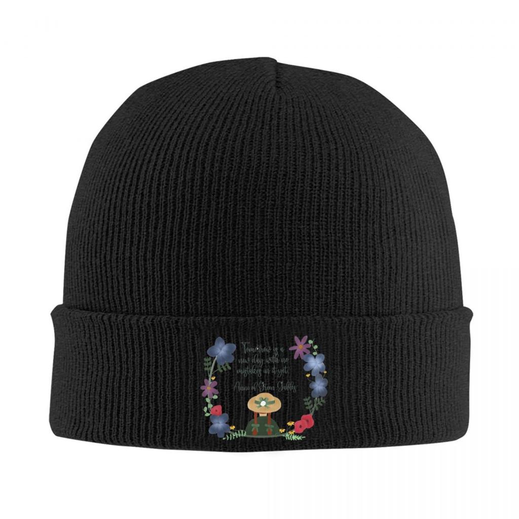 Anne auf Green Gables Warme Strickmütze Winter Strickhaube Mütze Skullies Beanies Hip Hop Kappen für Unisex