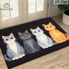 1pc Cat-Themed Welcome with 4 Adorable Tabby Cats (Gray/White/Orange Tabbies) & Non-Slip Backing - Machine-Washable Suitable for Cat Lovers' Entryway,