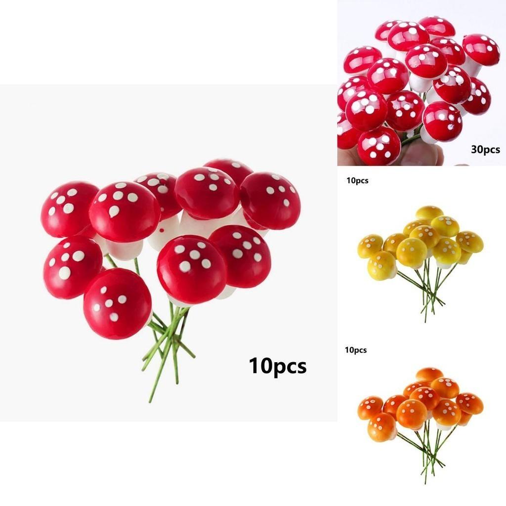 Vibrant Mini Colorful Mushroom Ornaments For Enchanting Dollhouse Garden Decor