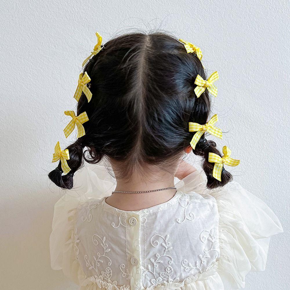 Mini Plaid Bow Children's Hair Clip Bowknot Hairpin Korean Style Headwear Female Hair Accessories