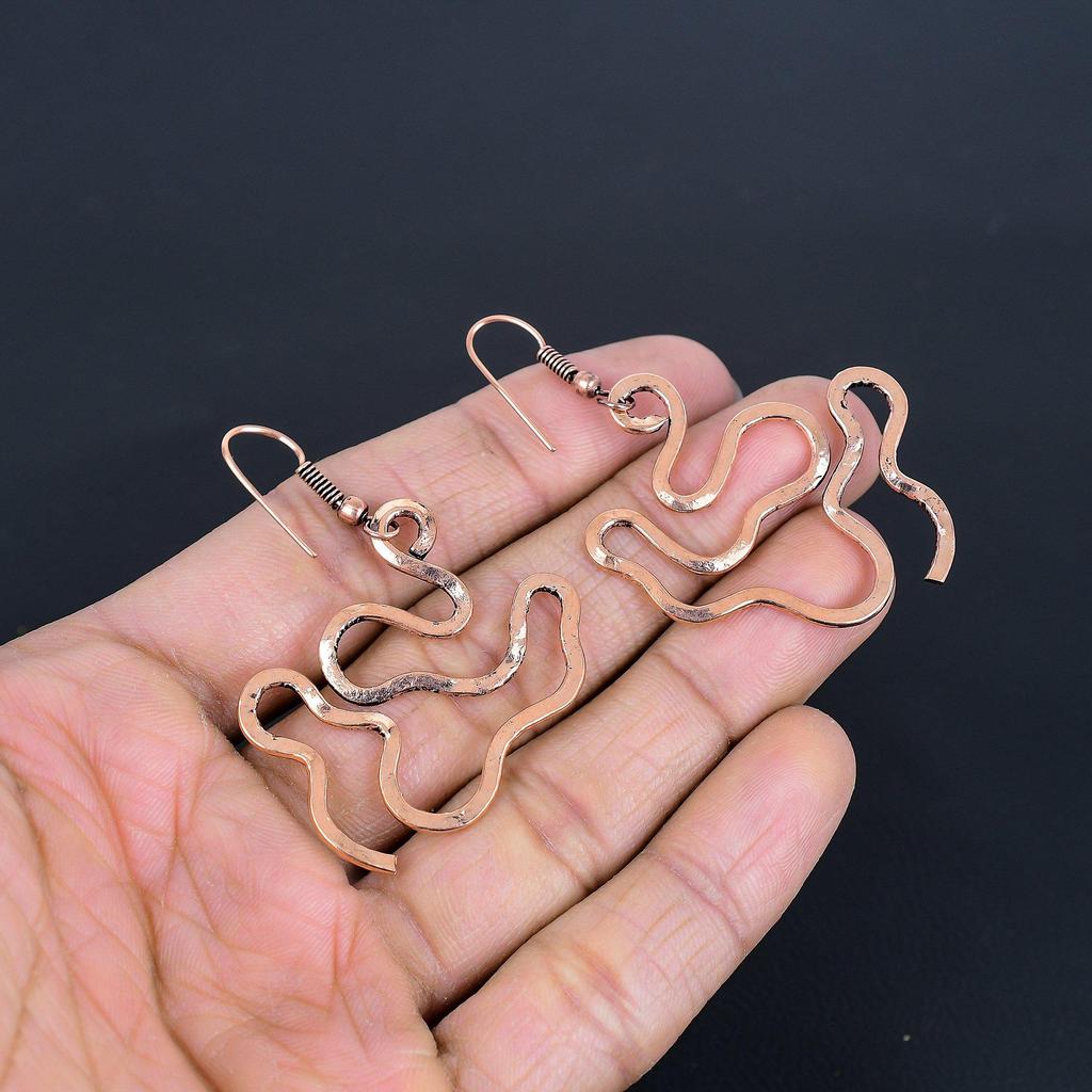 Designer Copper Earrings, Handmade Gemstone Earrings Jewelry, Gifts For Wife Brand New Earrings