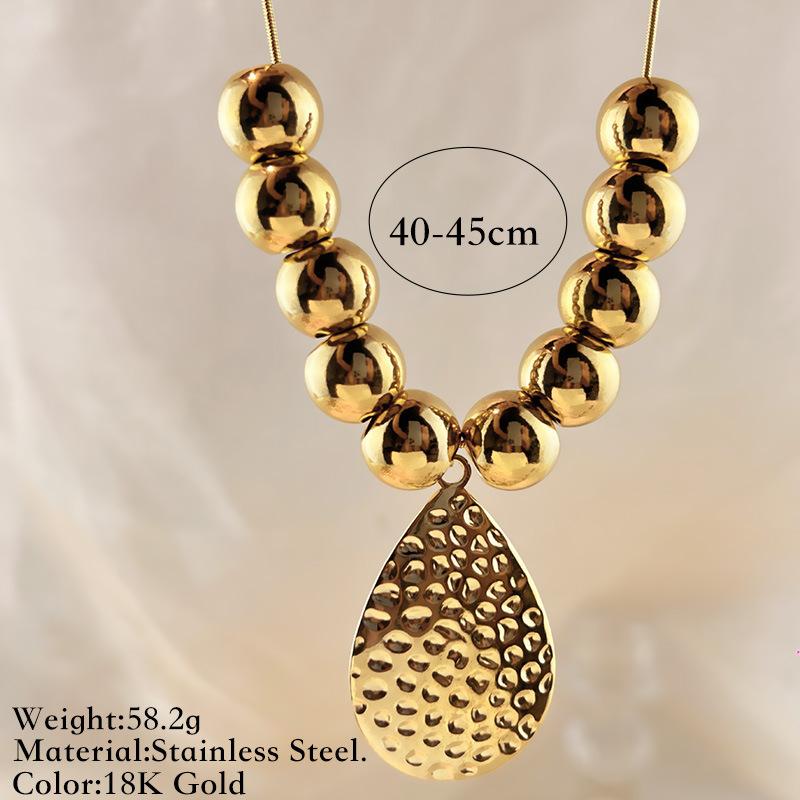 Stainless Steel Exaggerated Flower Butterfly Pendant Necklace for Women Large Steel Beads Beaded Necklaces Party Jewelry Gifts