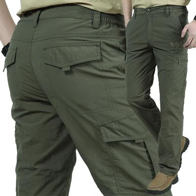 Herren Leichte Schnelltrocknende Cargohose mit Mehreren Taschen und Windbreaker-Gewebe