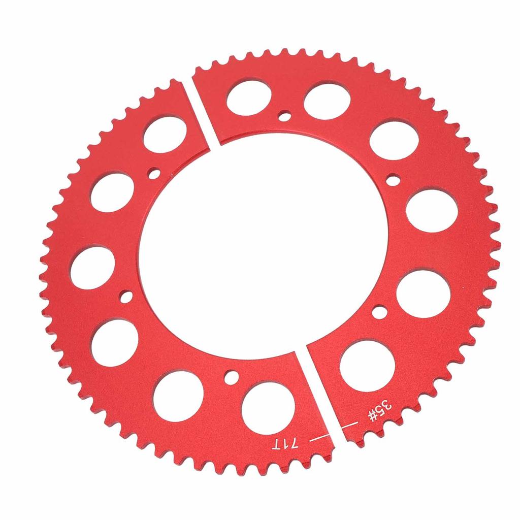 35 Chain 71 Tooth Split Sprocket Low Friction Aluminium Alloy Lightweight for CT200U BT200X CT100U