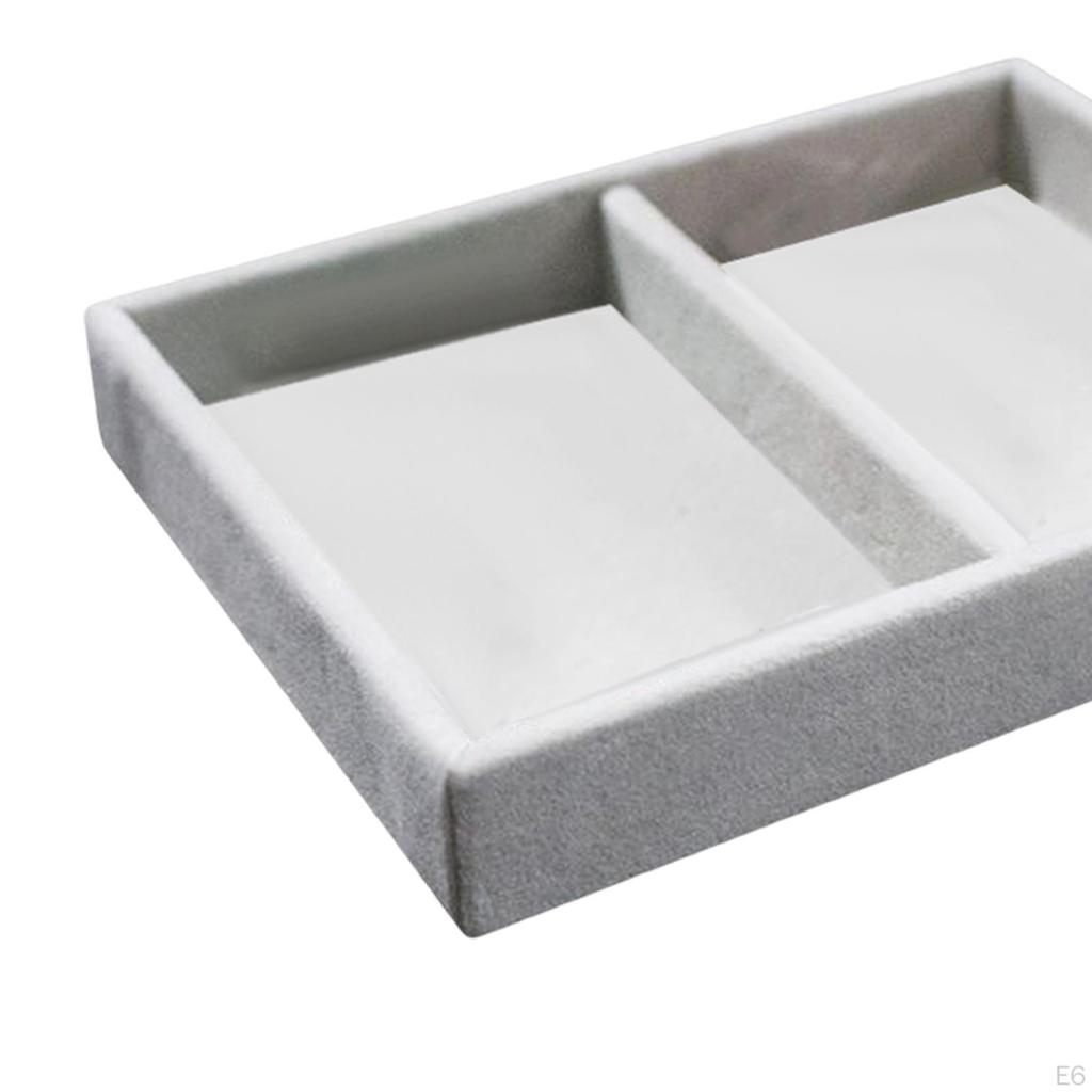 Jewelry Display Holder, Earrings Organizer Tray, Storage Showcase Flannel Studs Case
