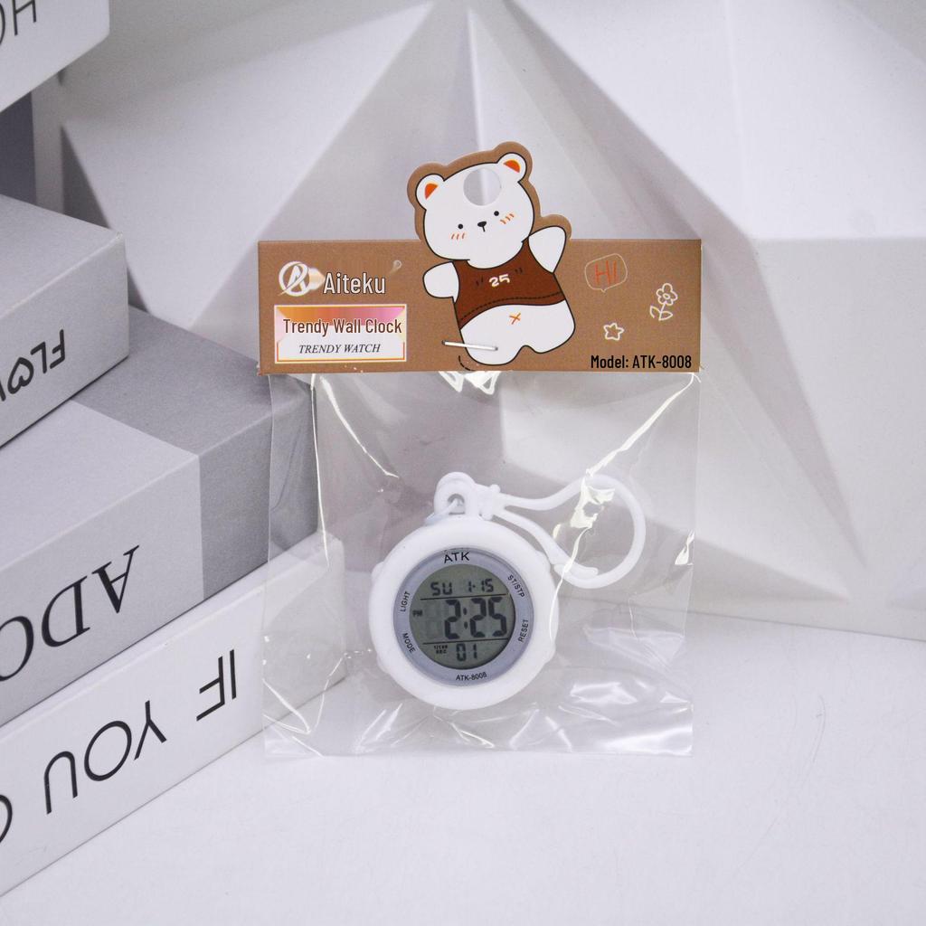 LCD Luminous Alarm Clock Keychain - Student Backpack Electronic Watch Pendant