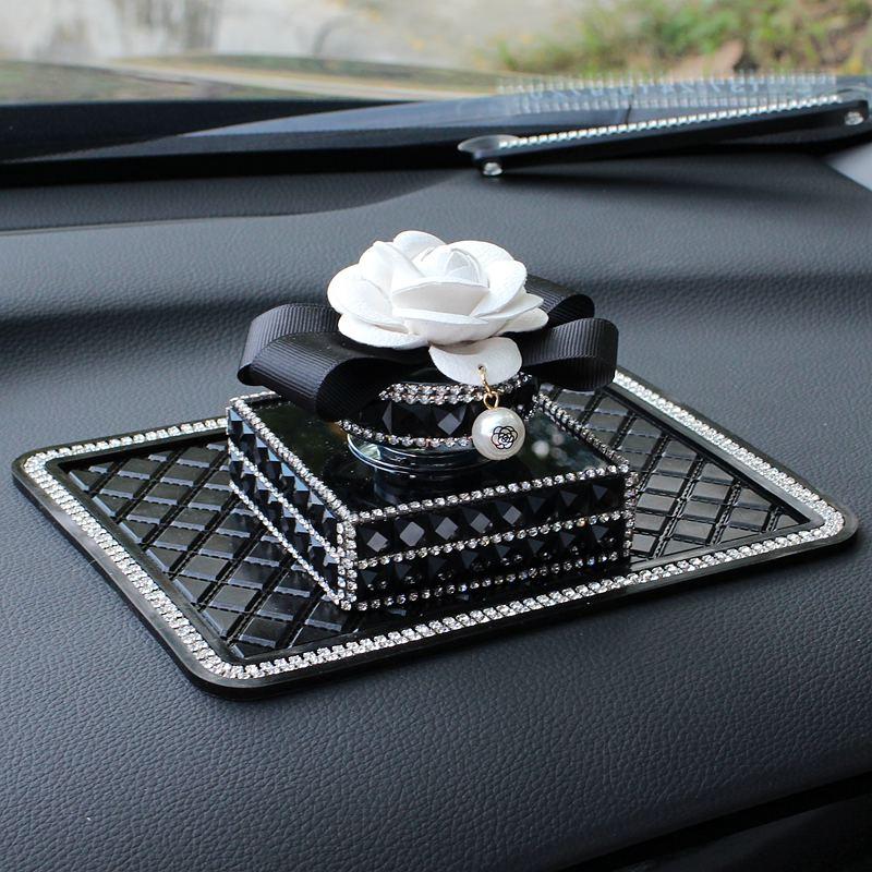Crystal Car Anti-Slip Mat Flower Diamond Non Slip Pad For Phone Sunglasses Holder Sticky Pad Car Interior Decor Accessories