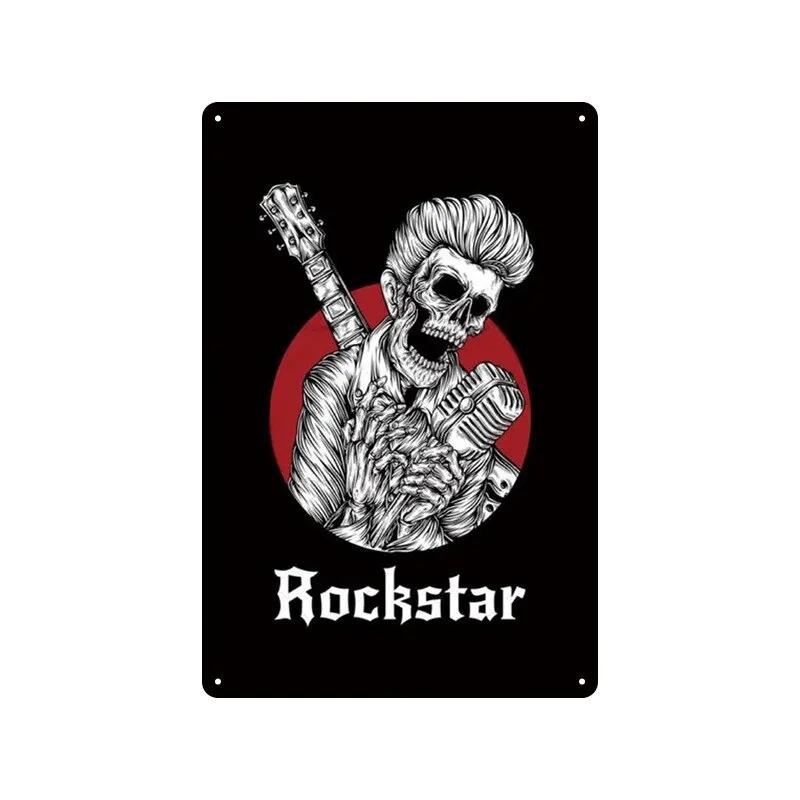 Vintage Rock Music Metal Tin Signs  Retro Wall Art Decor for Home Living Room Bedroom Hallway Garage Club Bar  Unique Plaques