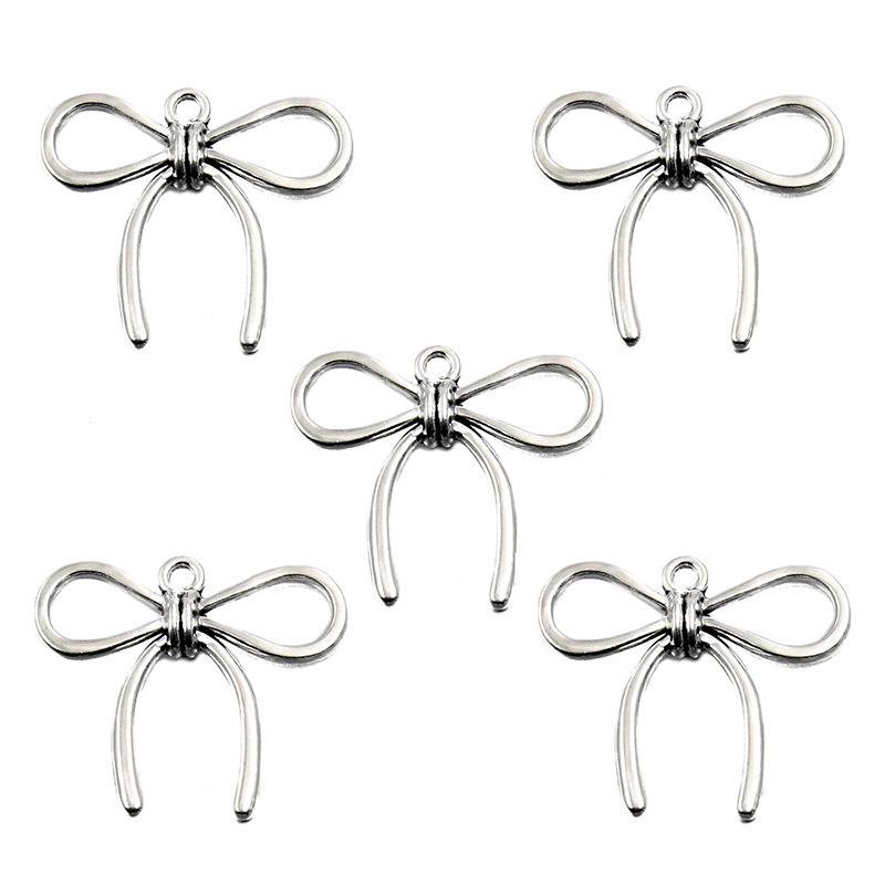 23 Styles Bowknot DIY Alloy Hollow Pendant Charm for Handmade Necklace & Bracelet