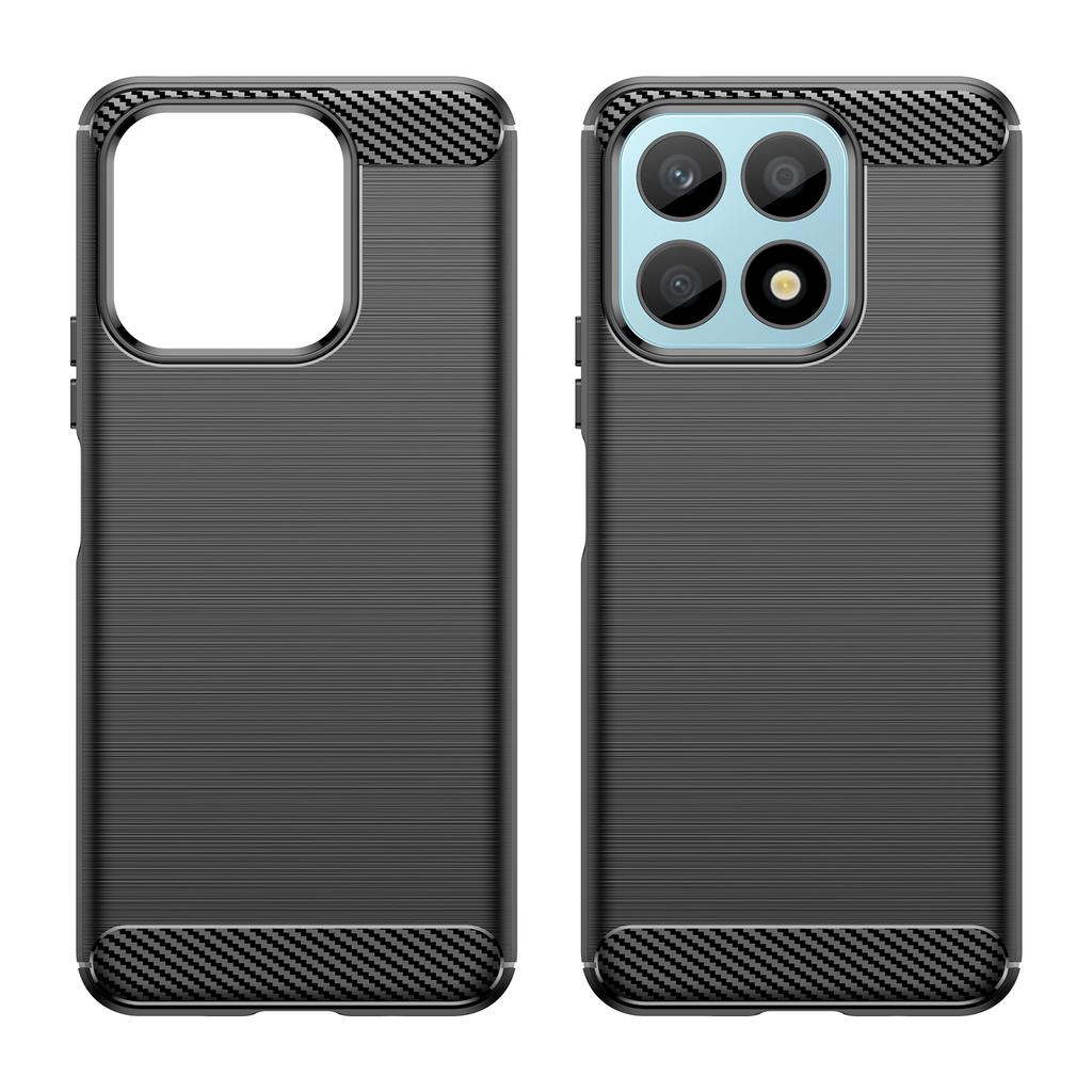 For Honor X8a 4G Carbon Fiber Texture Brushed TPU Phone Case Anti-drop Cell Phone Cover