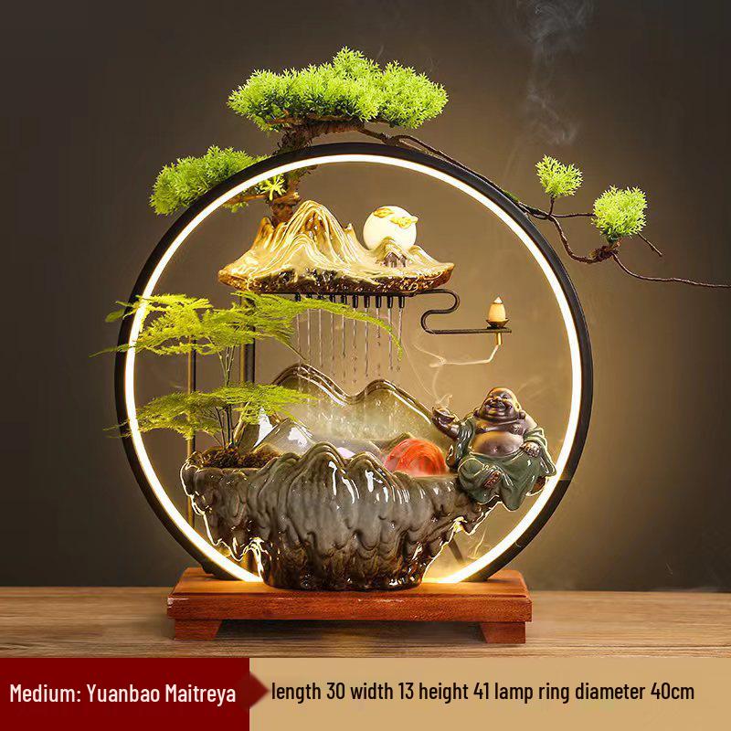 Flowing Water Backflow Incense Fountain & Humidifier - Perfect for Home, Office, or Gift Decoration.
