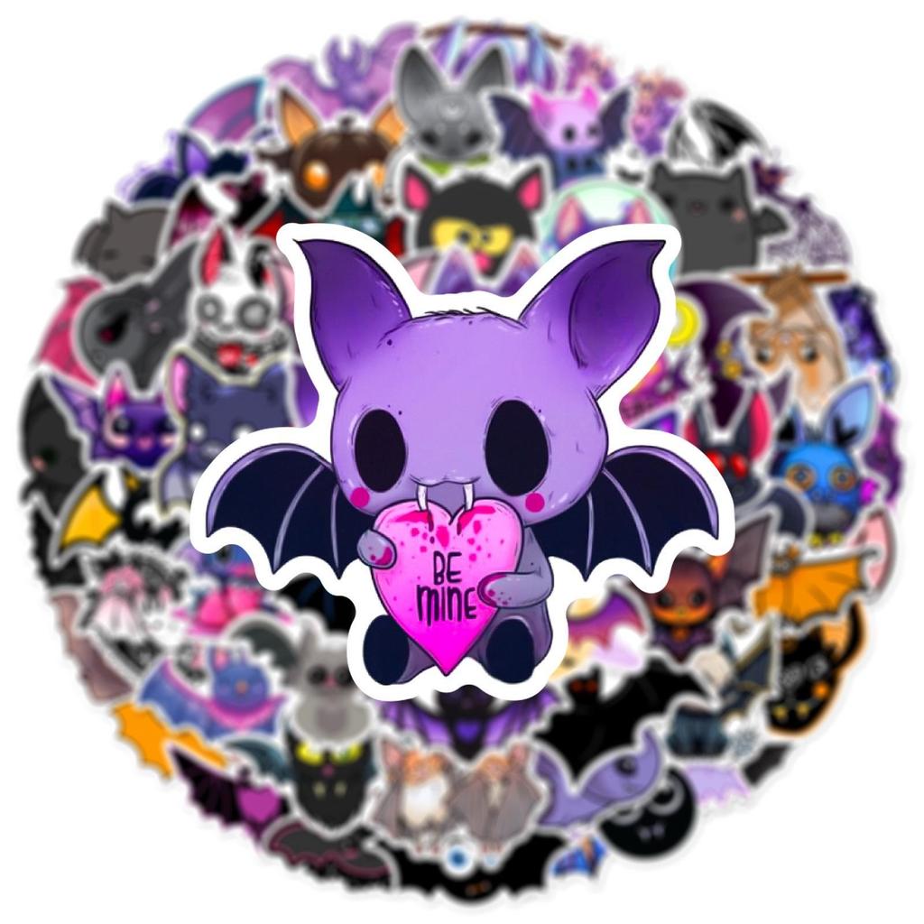 10/60Pcs Cartoon Bat Stickers Cute Animal Graffiti Stickers for DIY Luggage Laptop Skateboard Motorcycle Bicycle Stickers