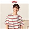 SPAO Men's 100% Cotton Striped Crew Neck T-Shirt