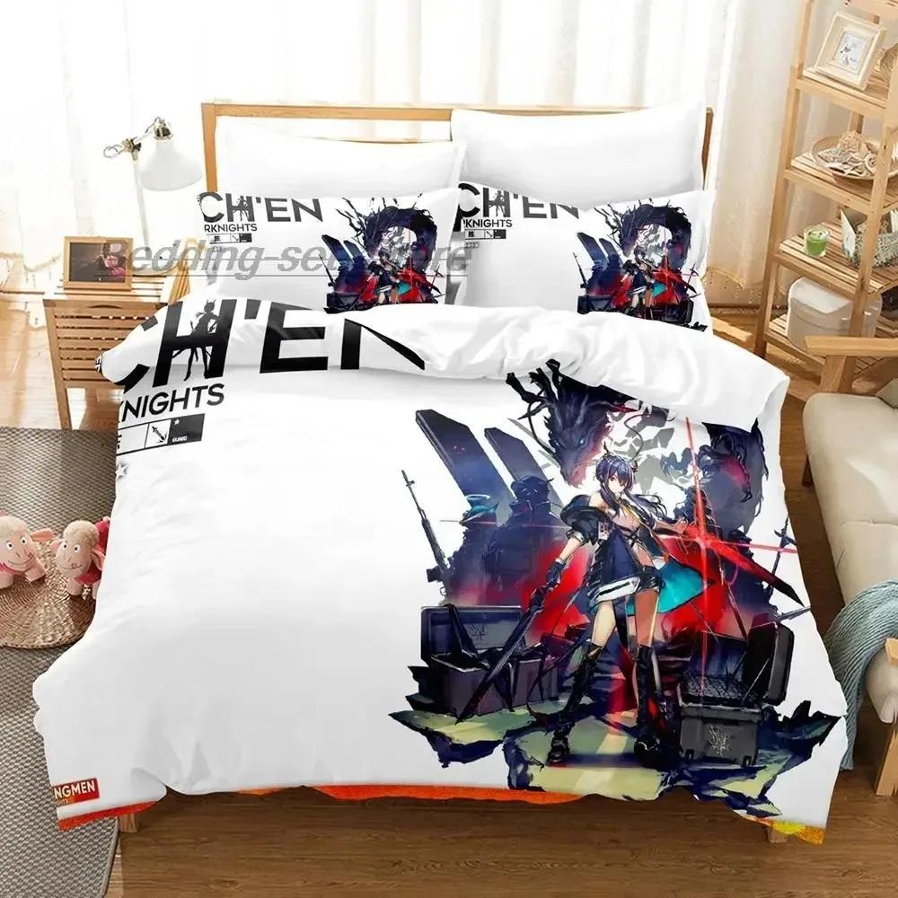 Arknights Bedding Set Single Twin Full Queen King Size Bed Set Aldult Boys Bedroom Duvetcover Sets 3D Print Game Anime Kawaii