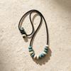 Adjustable Ceramic Color Block Bead Necklace - Ethnic Style, Fade-Resistant, Versatile Fashion Chain