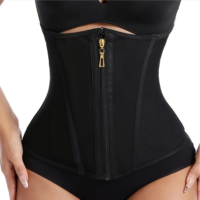 1 Stück atmungsaktiver ultradünner verstellbarer 9-Stäbe-Reißverschluss doppellagiger verstärkter Bauchgürtel Damen Körperformung Taille