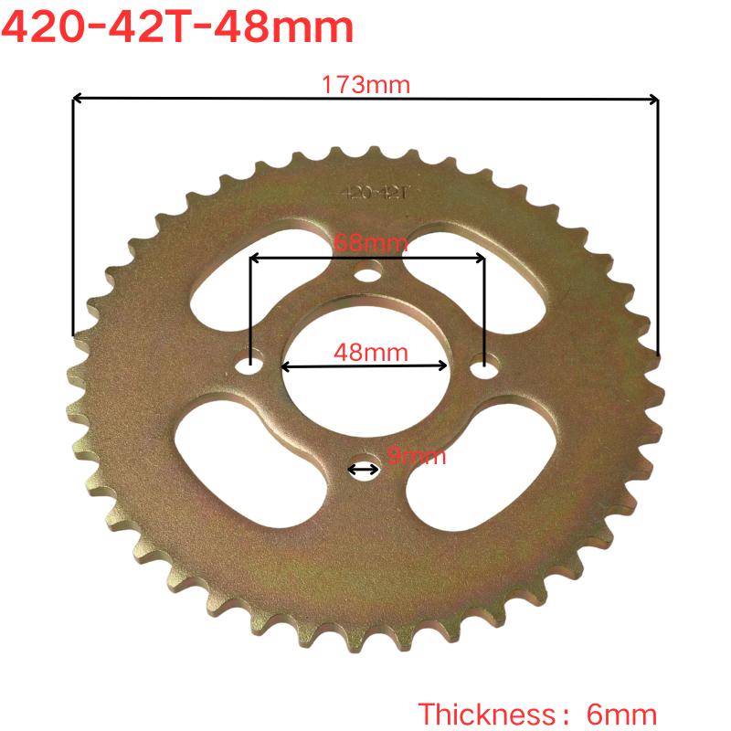 420-37T/41T/42T/48T/50T/60T Teeth Motorcycle Sprocket Rear Back Sprocket For110cc 125cc 140cc Dirt Pit Bike ATV Quad Buggy Kart