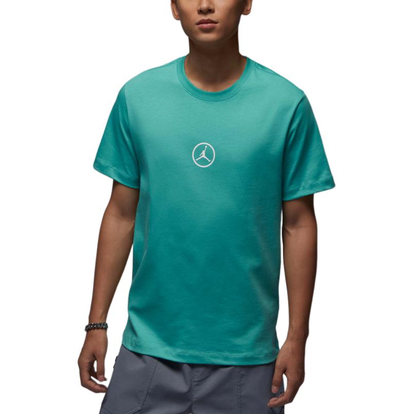 Jordan Flight Essentials Cotton Fashion Crew Neck Short Sleeve T-Shirt Men Tops Washed-Duck-Blue White Black HJ2339-392