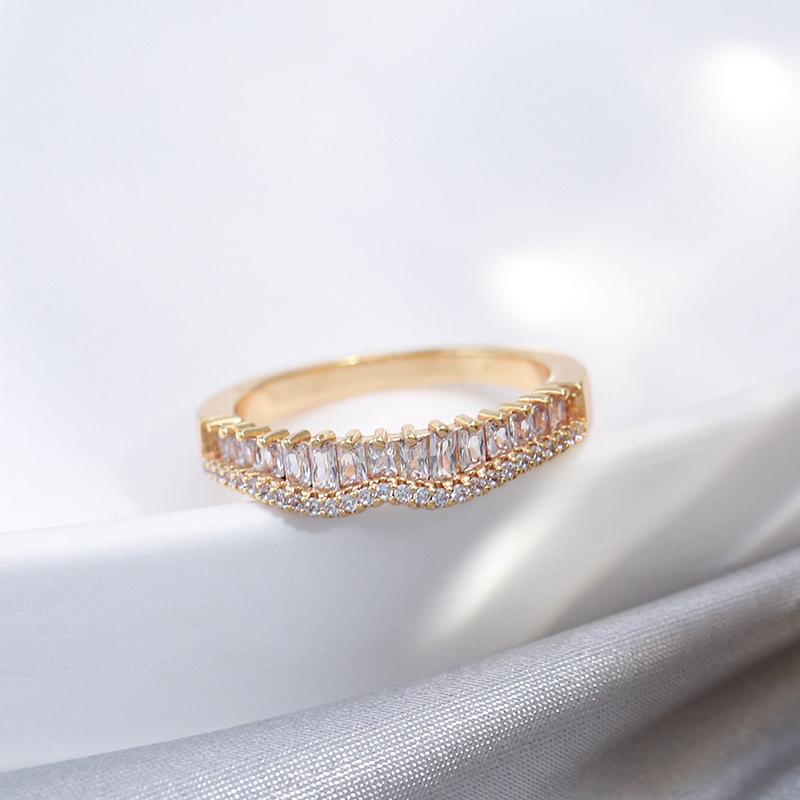 Kinel Natural Zircon Full Paved Rings For Women Luxury Rose Gold Color Fine Jewelry