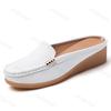 Fashion Women Half Slippers Casual Shoes Hollow Out Lady Half Lofers Pu Leather Flats Moccasins Women Luxury Brand Zapatillas Mujer