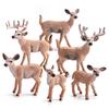 Children'S Cognitive Forest Series Animal Model, Simulated White-Tailed Deer 6-Piece Christmas Ornament Toy