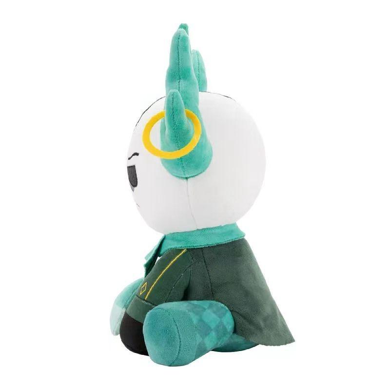 Medkit Plushie Game Character Stuffed Doll White Skull Green Antler Design Soft Sitting Plush Toy Cute Cartoon Ornament Collectible Gift For Game Fans