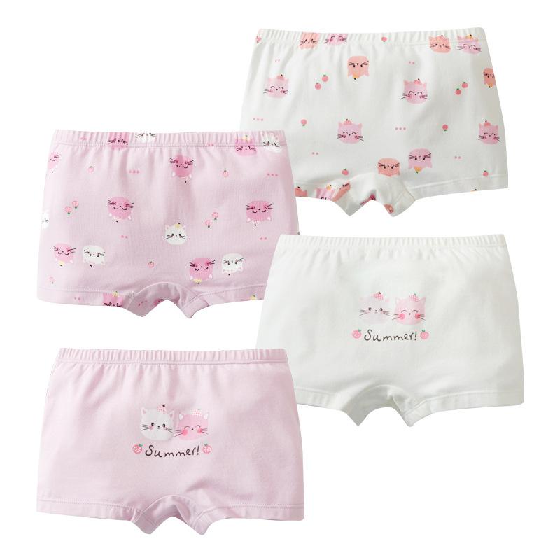 Dziewczęce bokserki z czystej bawełny dla starszych dzieci, wygodna bielizna czteronogawiczna, przyjazna dla skóry i oddychająca bielizna dziecięca, antybakteryjna