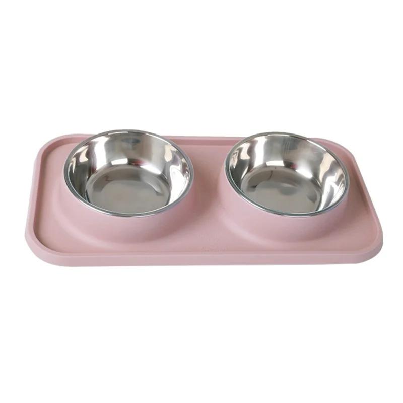 Dog Bowls Stainless Steel Dog Bowl With No Spill Dog Food Bowl Non-Slip Mat Feeder Bowls Pet Bowl For Dogs Cats