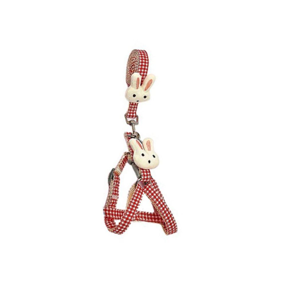 Adjustable Rabbit Doll Dog Harness Rabbit Doll Dog Chest Strap Dog Plaid Chest Vest  Puppy