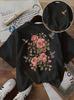 Hummingbird Front Back Print T Shirt Casual Loose Streetwear Daily Wear Casual Short Sleeve Round Neck Top Lady's tops