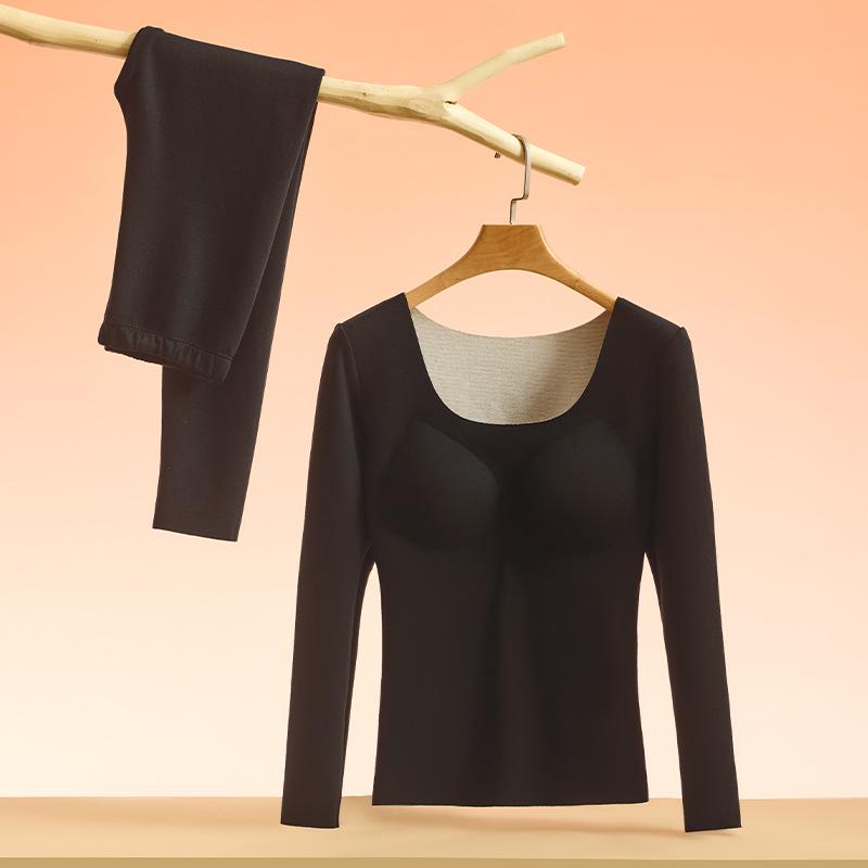 

Women s Cashmere Autumn Set: German Velvet Warmth - Top & Trousers with Extra Thick Plus Velvet Base for Winter. XL (115-130 lbs)