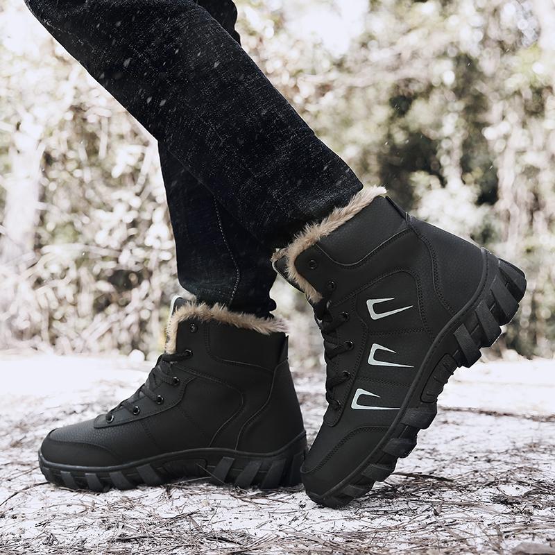 TUINANLE Winter Plush Men Work Safety Shoes Women Ankle Boots Male Footwear