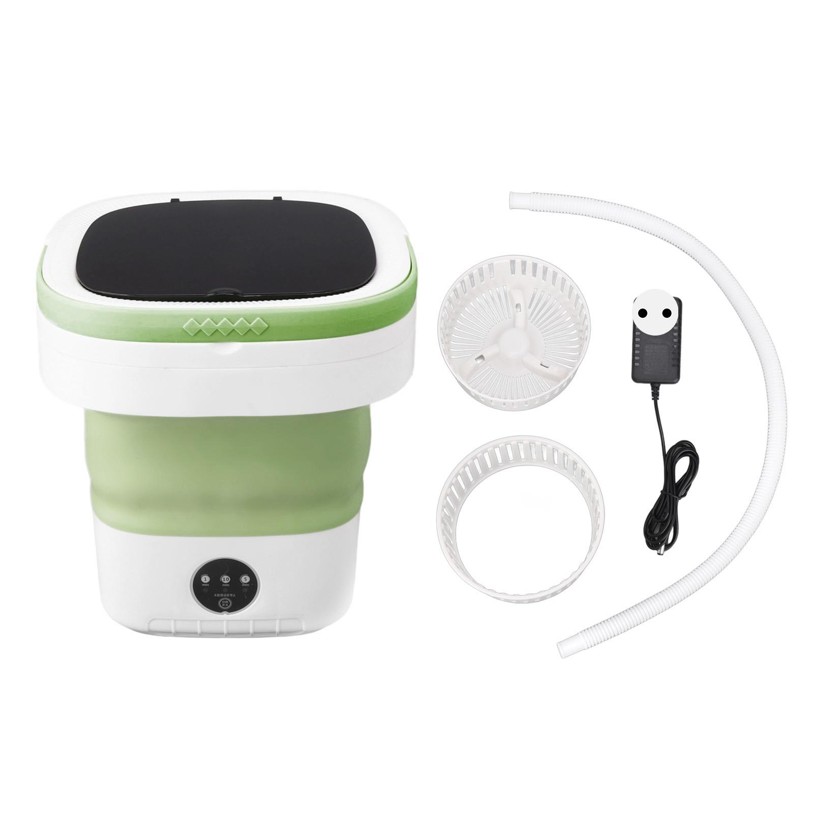 

Портативная складная стиральная машина с ведром объемом 7,5 л, функцией мягкой сушки и сливной трубой 1002 EU Plug зелёный