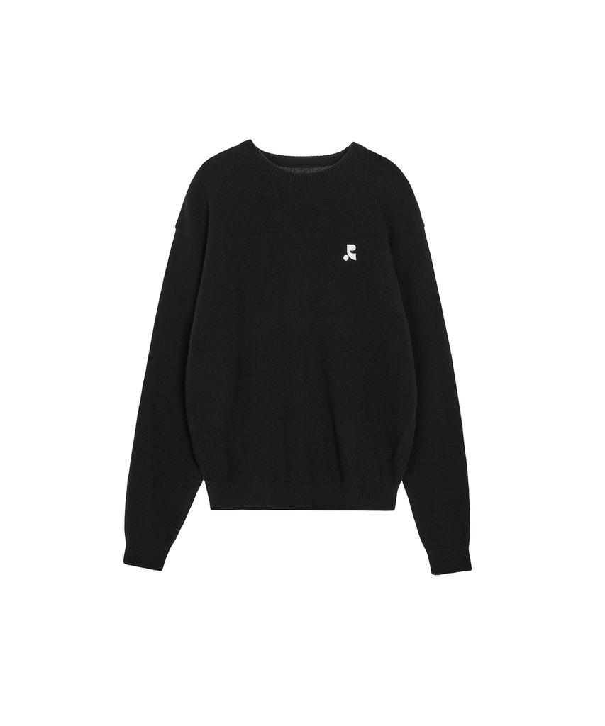 REST&RECREATION Logo Crew Neck Sweater - Black