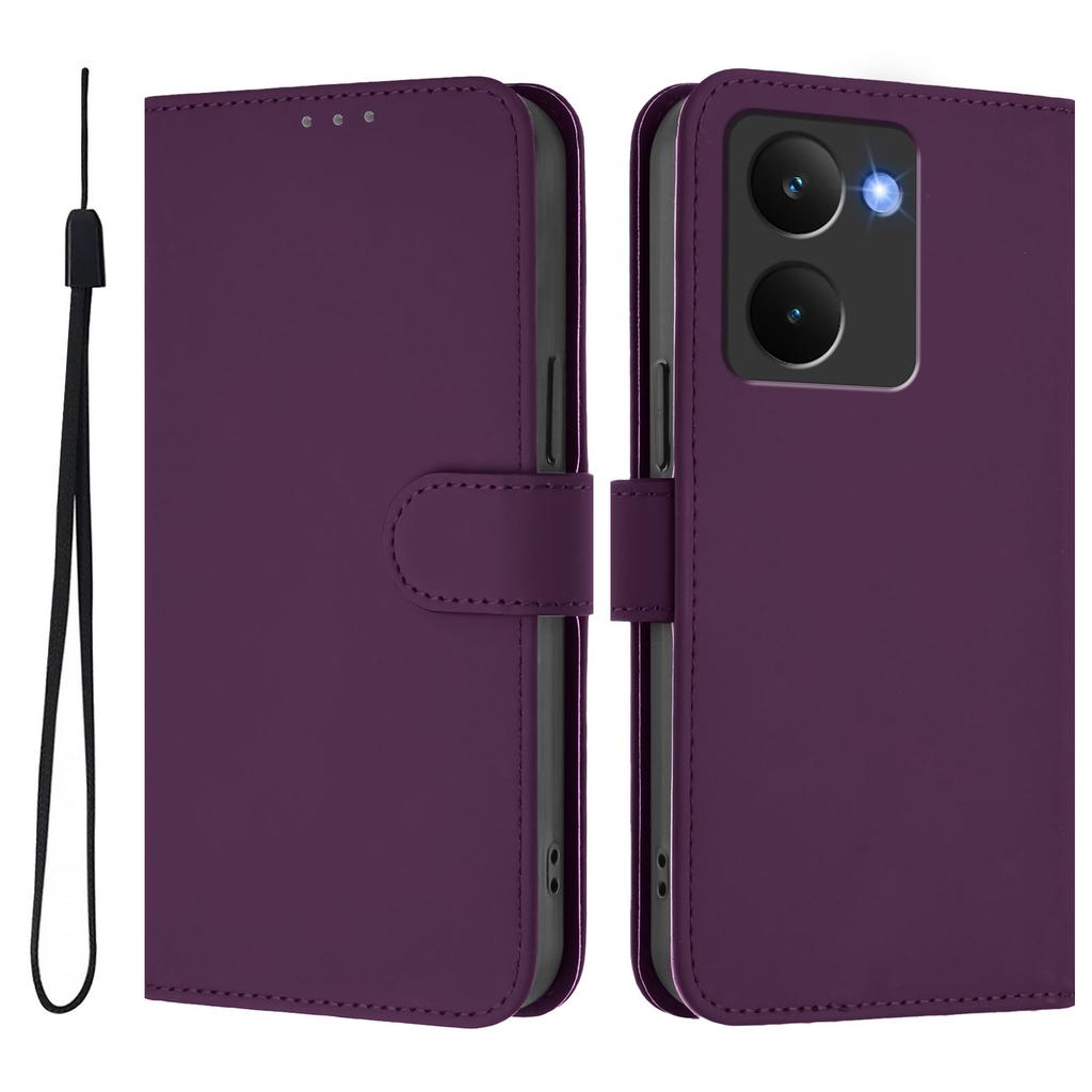 Husă pentru Realme P3 Ultra 5G, Culoare Solidă, Tip Portofel, din Piele, Acoperire Telefon cu Curea