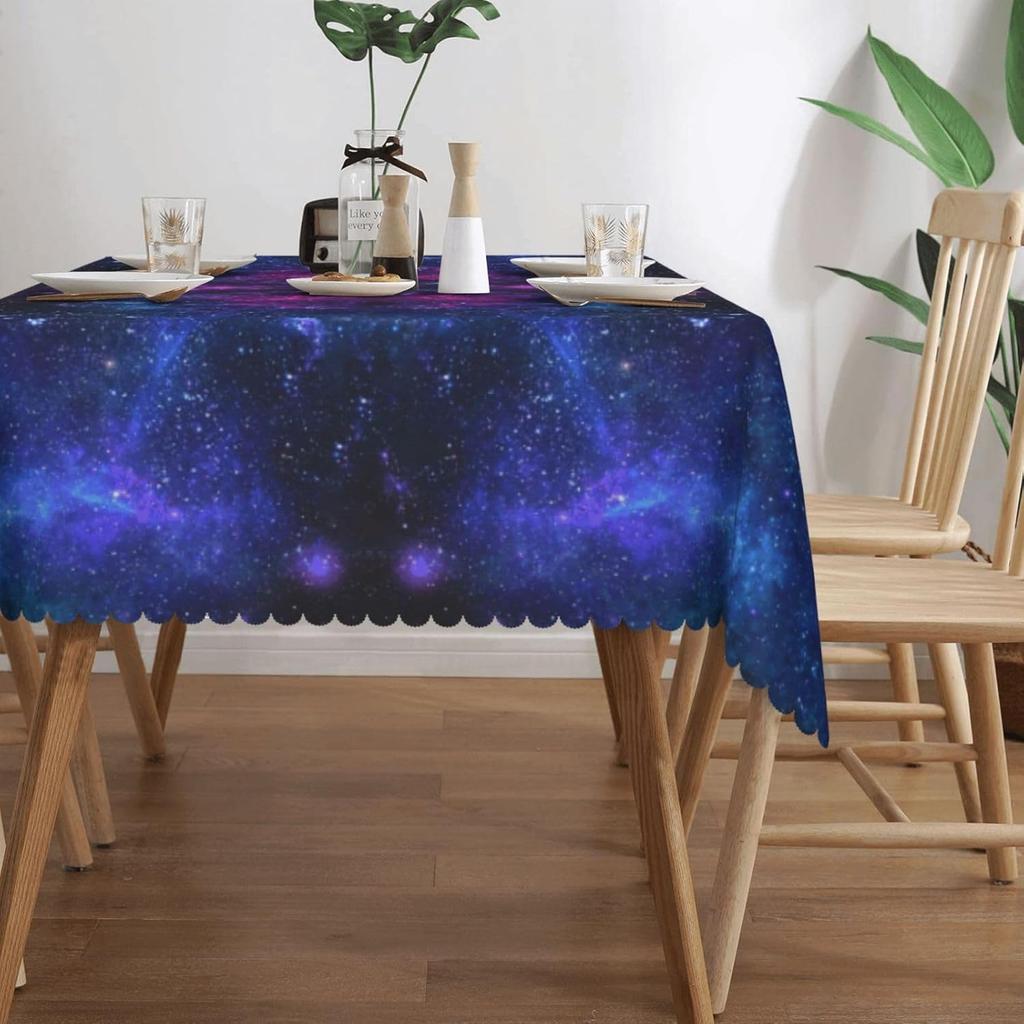 Space Galaxy Rectangle Waterproof Tablecloth Table Decor Space Starry Night Sky Kitchen Dining Tablecloth Holiday Party Decor