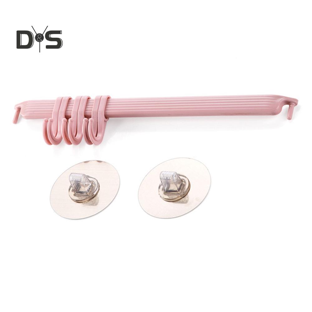 Strong Adhesive Wall Mounted 6-Hook Kitchen Bathroom Hanger Storage Rack Holder