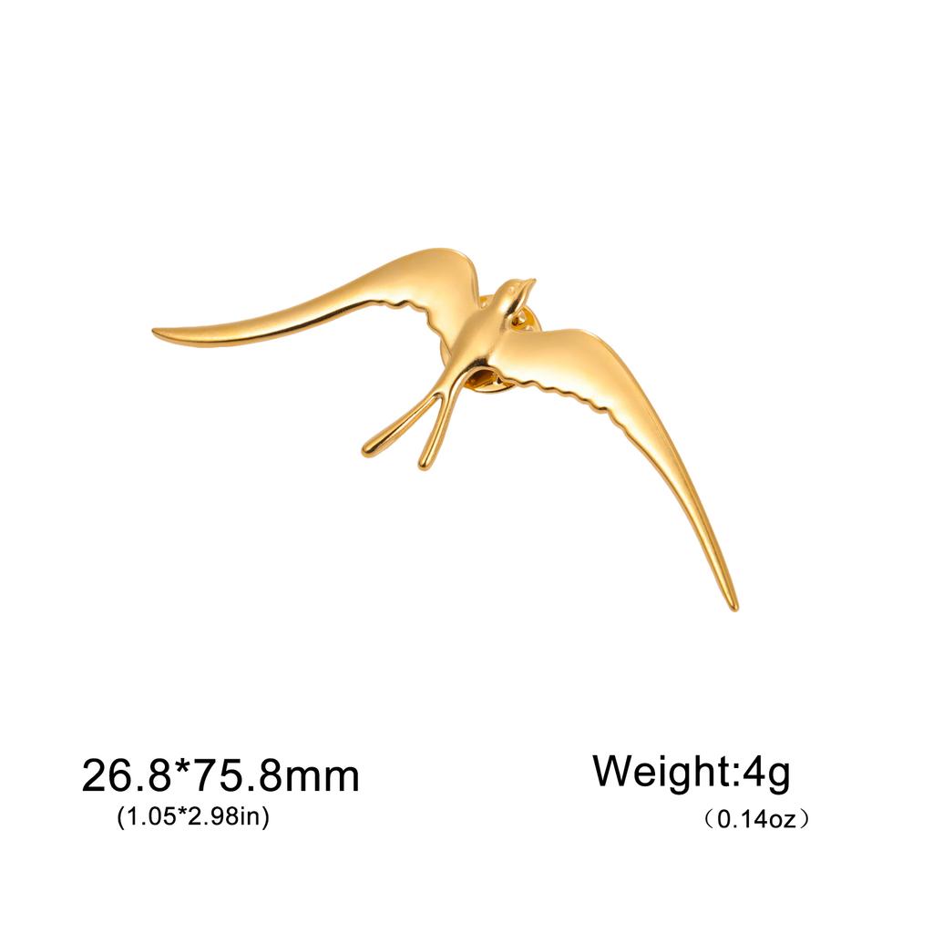 Edelstahl Schwalbe Vogel Brosche Anstecknadeln für Damen Anzug Kragen Abzeichen auf Rucksack Revers Anstecker Zubehör Schmuck Geschenk 2026 Trend