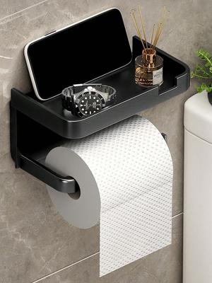 Porte-papier hygiénique mural adhésif sans perçage, 1 pièce, avec étagère de rangement