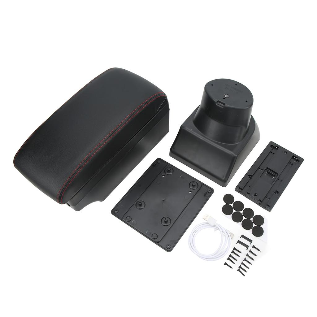 Armrest Storage Box Center Console Organizer with 7 USB Ports Artificial Leather Replacement for