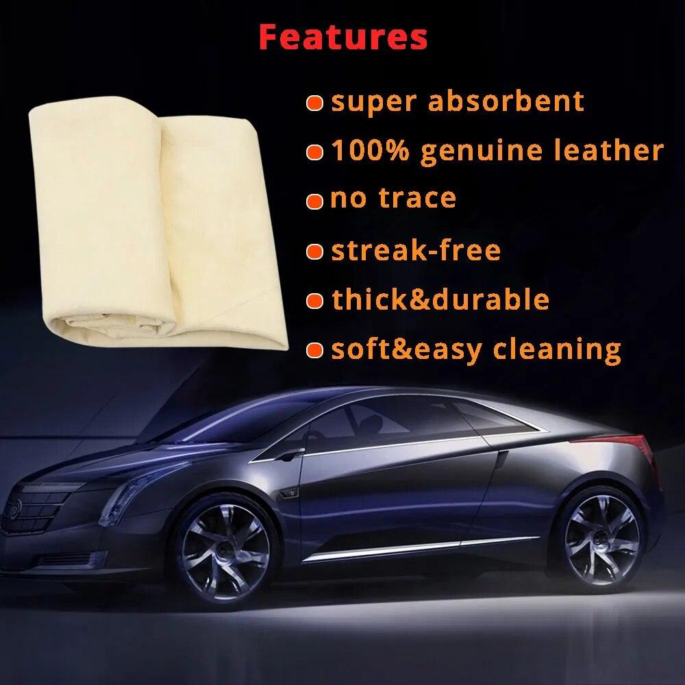 40x70CM Natural Deer Skin Cleaning Cloth for Car Wash Care, Quick Dry Cleaning Towels, High Water Absorption Glass Drying Cloth