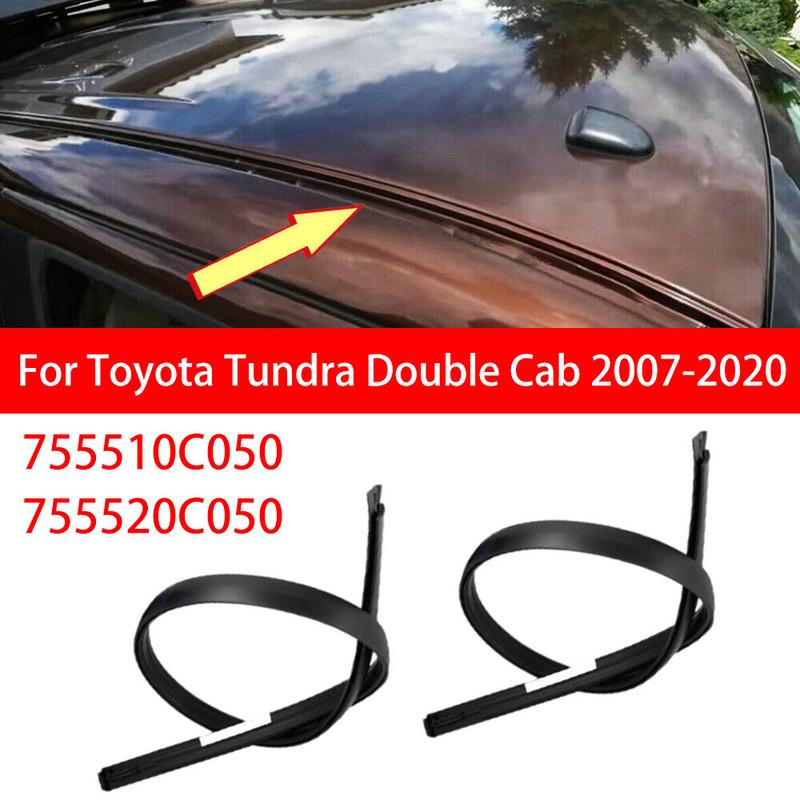 755510C050 755520C050 13m For Toyota Tundra Double Cab 2007- 2Pcs Car Roof Drip Finish Moulding Seal Strips Accessories
