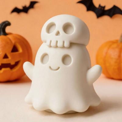 3D Printed Skull Ghost Figurine Spooky Gothic Ghost Statue Mini Cartoon Ghost Ornament