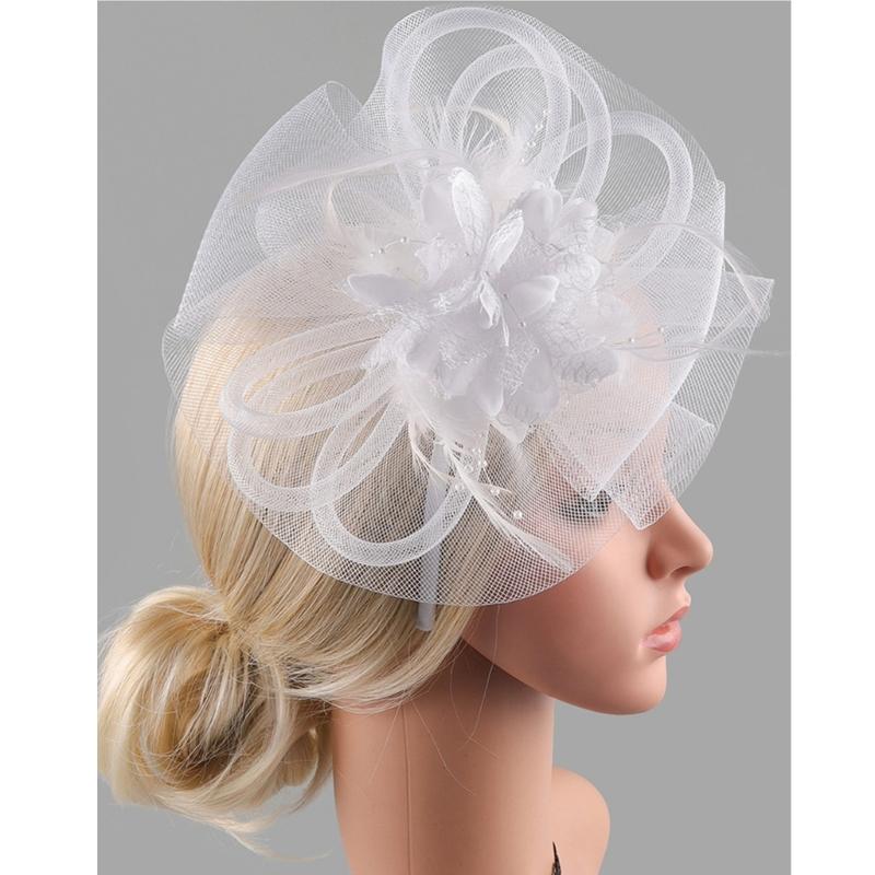 Lace Flower Fascinator Hat Hairband Necklace Gloves for Cocktails Event Dressingup Roleplay Flapper Costume Accessories