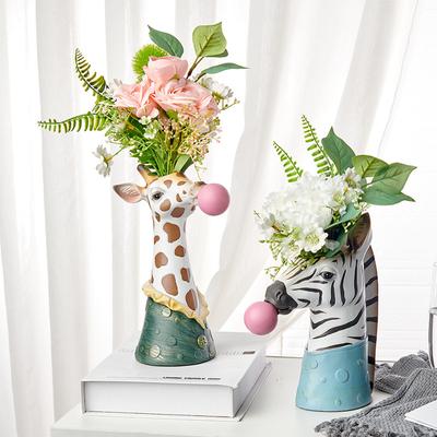 Zebra Žirafa Pouštění Bublin Kreativní Umělecká Váza Váza na Umělé Květiny Váza na Sušené Květiny Stolní Umění do Obývacího Pokoje Domácí Dekorace