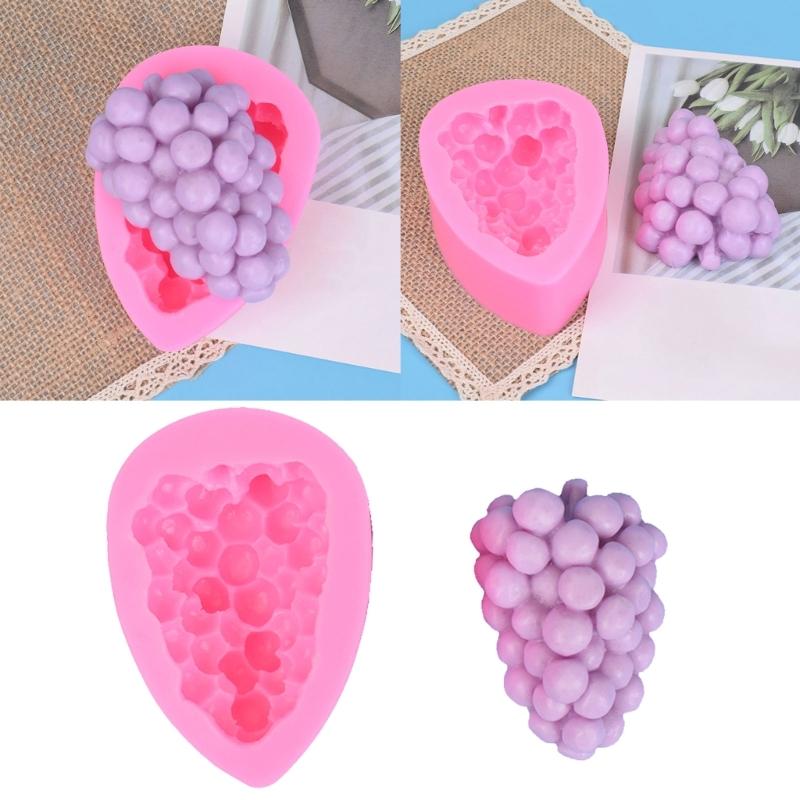 Grapes Shaped Silicone Mold Fondant Mold for DIY Fondant Decorations Cake Handmade Soap Chocolate, Fruit Silicone Molds