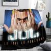 1PC JuL C'est Pas Des Lol Print Flannel Blanket, High Quality All Seasons, Home Decor, Warmth and Comfort, Perfect for Christmas Gifts