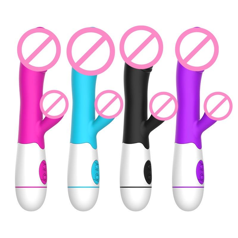 30 Frequency Vibrator Waterproof Dildo Clit Stimulator With Soft Flexible Silicone Quiet Operation Vibrator Sex Toy for Women